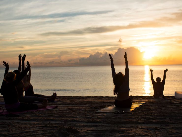 Miami soloppgang yoga South Beach Florida USA