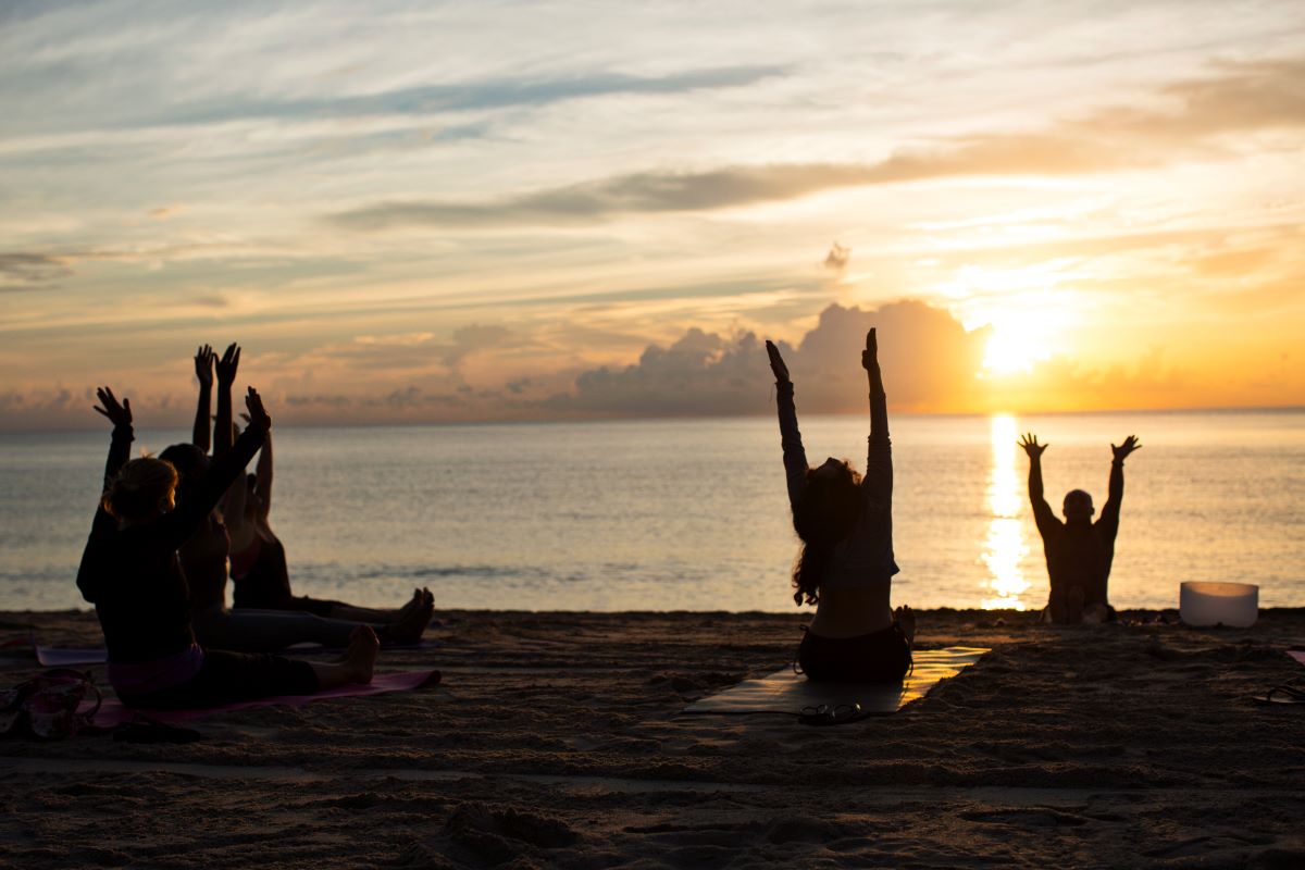 Miami soloppgang yoga South Beach Florida USA